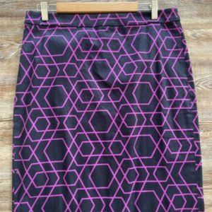 J. Crew No. 2 Pencil Skirt Purple Geometric Sz 12